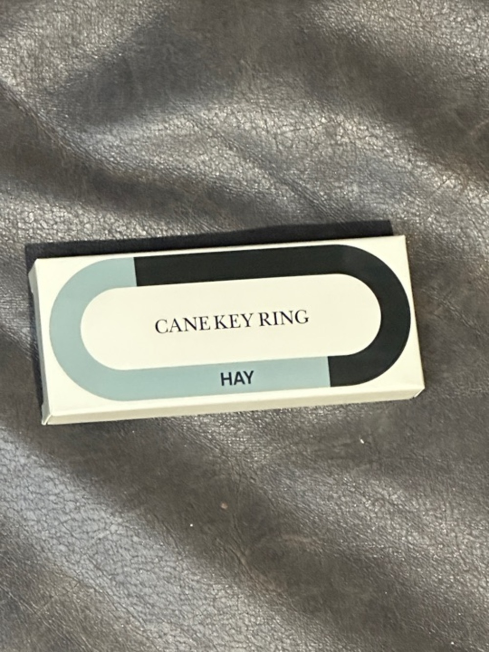 HAY Cane Key Ring in Light Blue and Black